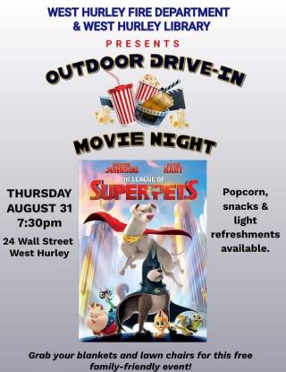 Free outdoor movie Aug. 31 at West Hurley firehouse