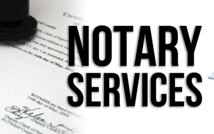 Notary services available in Town Clerk's Office
